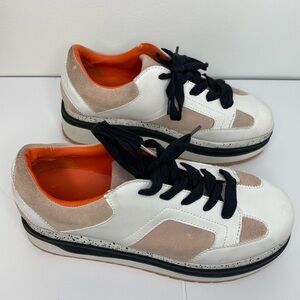 ZARA Orange, Tan, White & Black Women's Platform Sneakers 40